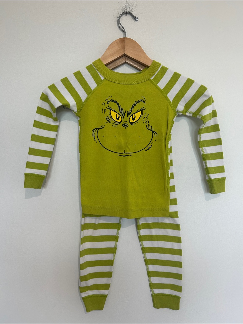 Hanna Andersson Kids Green Grinch Stripe Pajama Set Size 100 US 4
